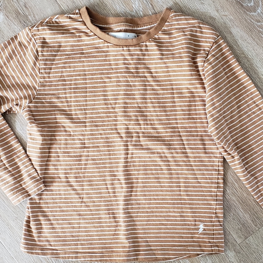 Tan stripe zara shirt boys size 9